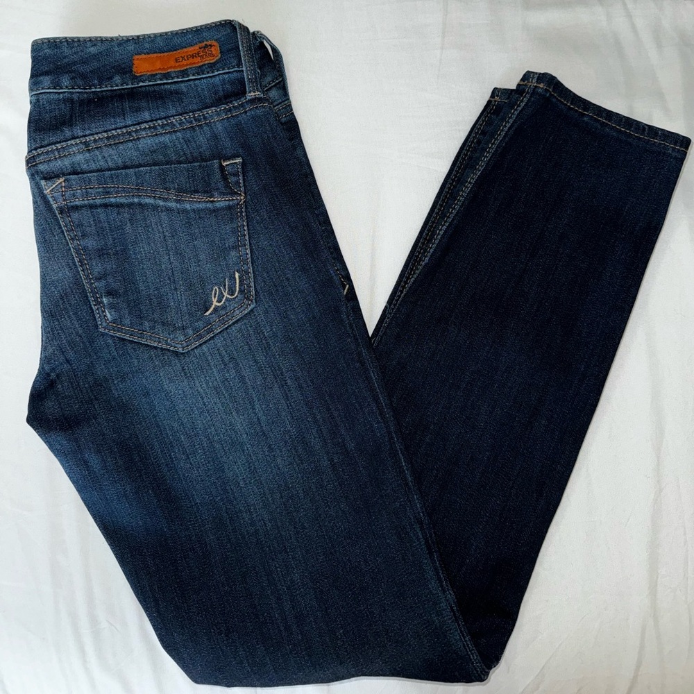 EXPRESS STELLA SKINNY LOW RISE | 2s | Dark Blue Denim Jeans